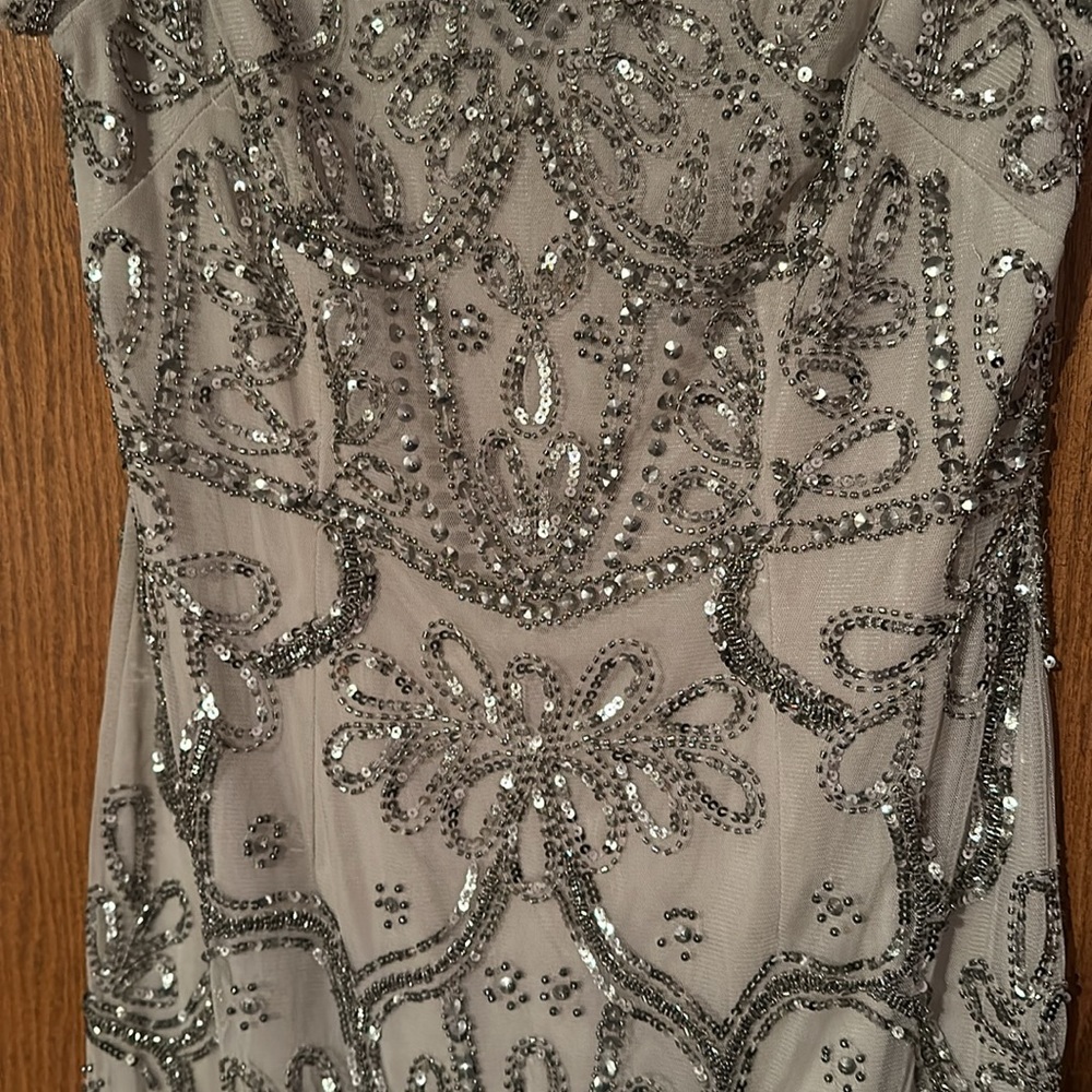 Adrianna Papell Silver Embellished Midi Dress - Picture 5 of 16